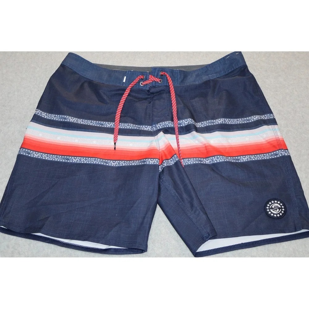 Quiksilver Board Shorts Mens 36 Blue Highline Recycled Stretch Surf Trunk